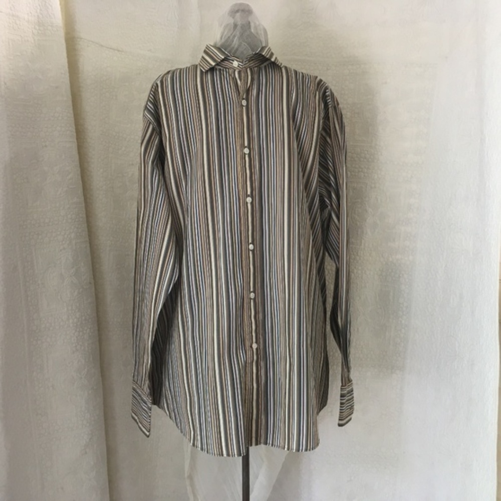 Cremieux Sz XL Long Sleeve Stripe Men Shirt